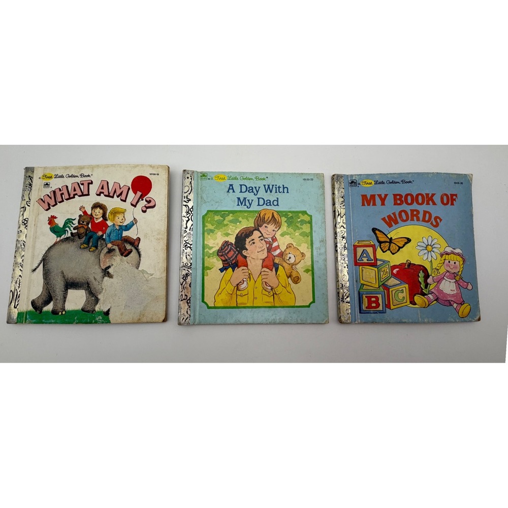 Vintage First Little Golden Books Lot of 3 What Am I My Book of Words 1980s k059